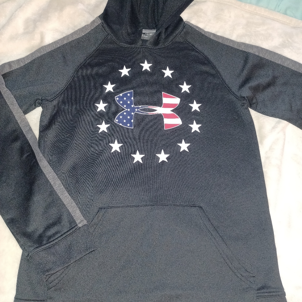 Two boys XL Under Armour Hoodies black and blue